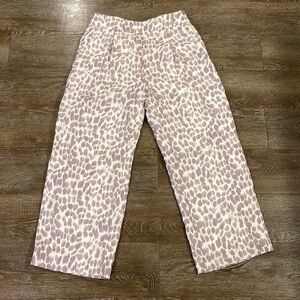 J. Crew Wide-leg Cropped Linen Blend Pants. Size 2. Excellent condition. Lined.